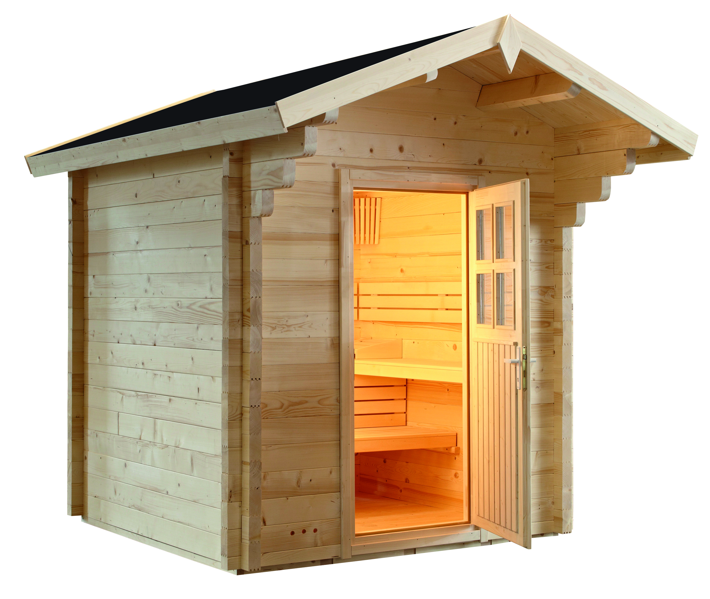 Gartensauna Country mit 8 kw Ofen / 230 x 230 x290